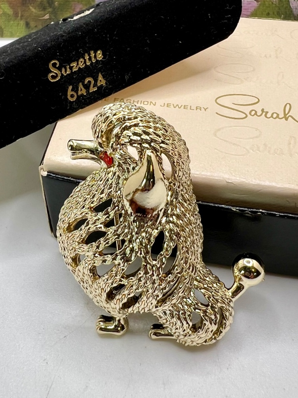 Sarah Coventry Suzette Poodle Brooch 6424 1971